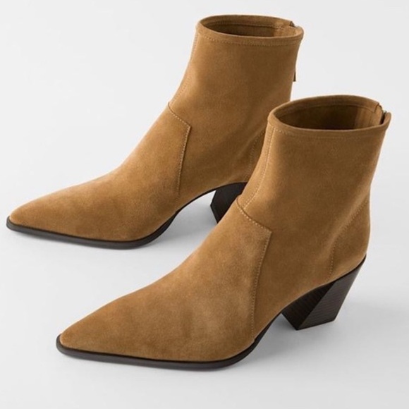 Soft split suede leather ankle boots - Picture 1 of 8